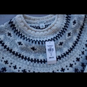 L.L.Bean Classic Wool Sweater Fair Isle Crewneck